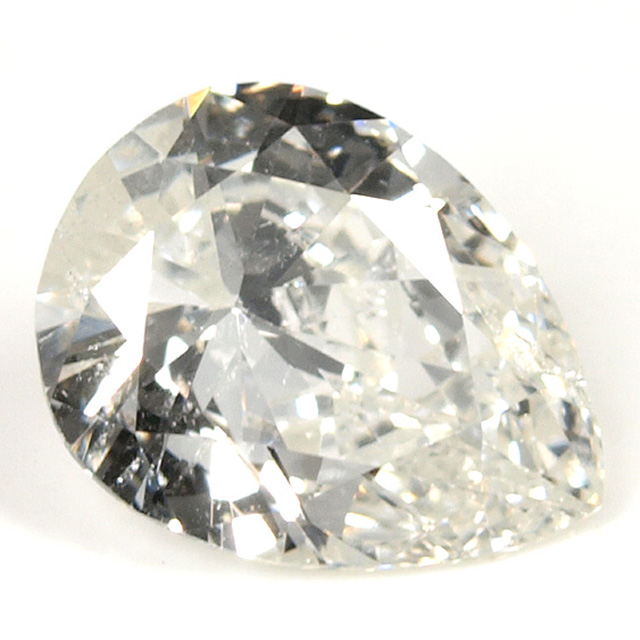 天然ダイヤモンド ルース(裸石) 0.531ct, Hカラー, SI-2, ペアシェイプ ...