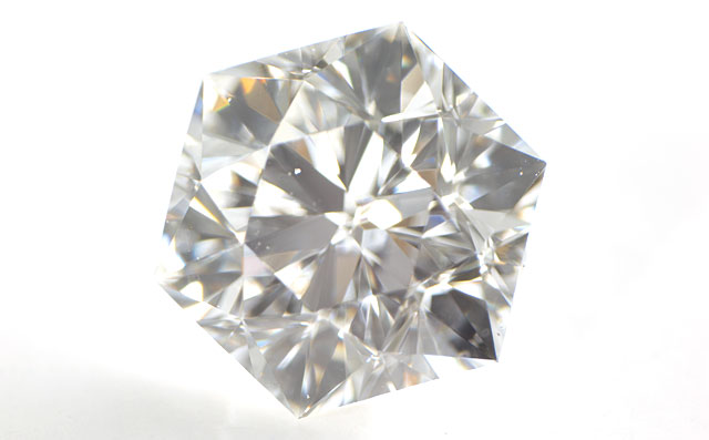ヘキサゴン(六角形)ダイヤモンド ルース 0.222ct, Eカラー, VS-1