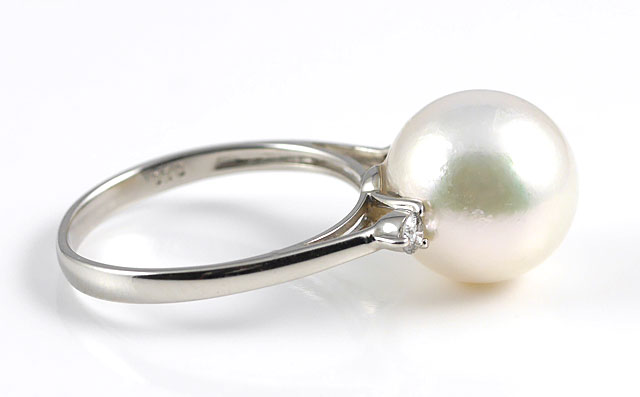 真珠 ホワイト 指輪 サイズ12.5 Pt900 玉 約8mm パール リング