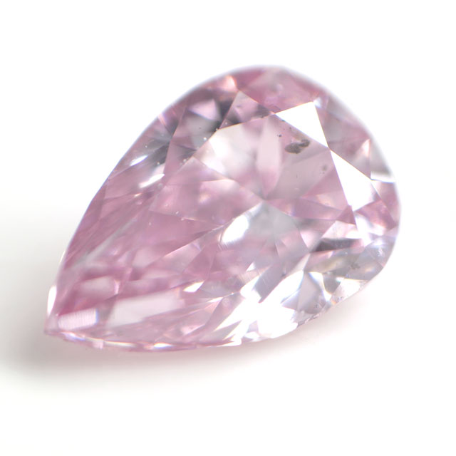 天然ピンクダイヤモンド ルース (裸石) 0.064ct, Fancy Purplish Pink, SI-1, ペアシェイプ 【 タイプ2a型 】  中央宝石研究所鑑定書付き 【送料無料】
